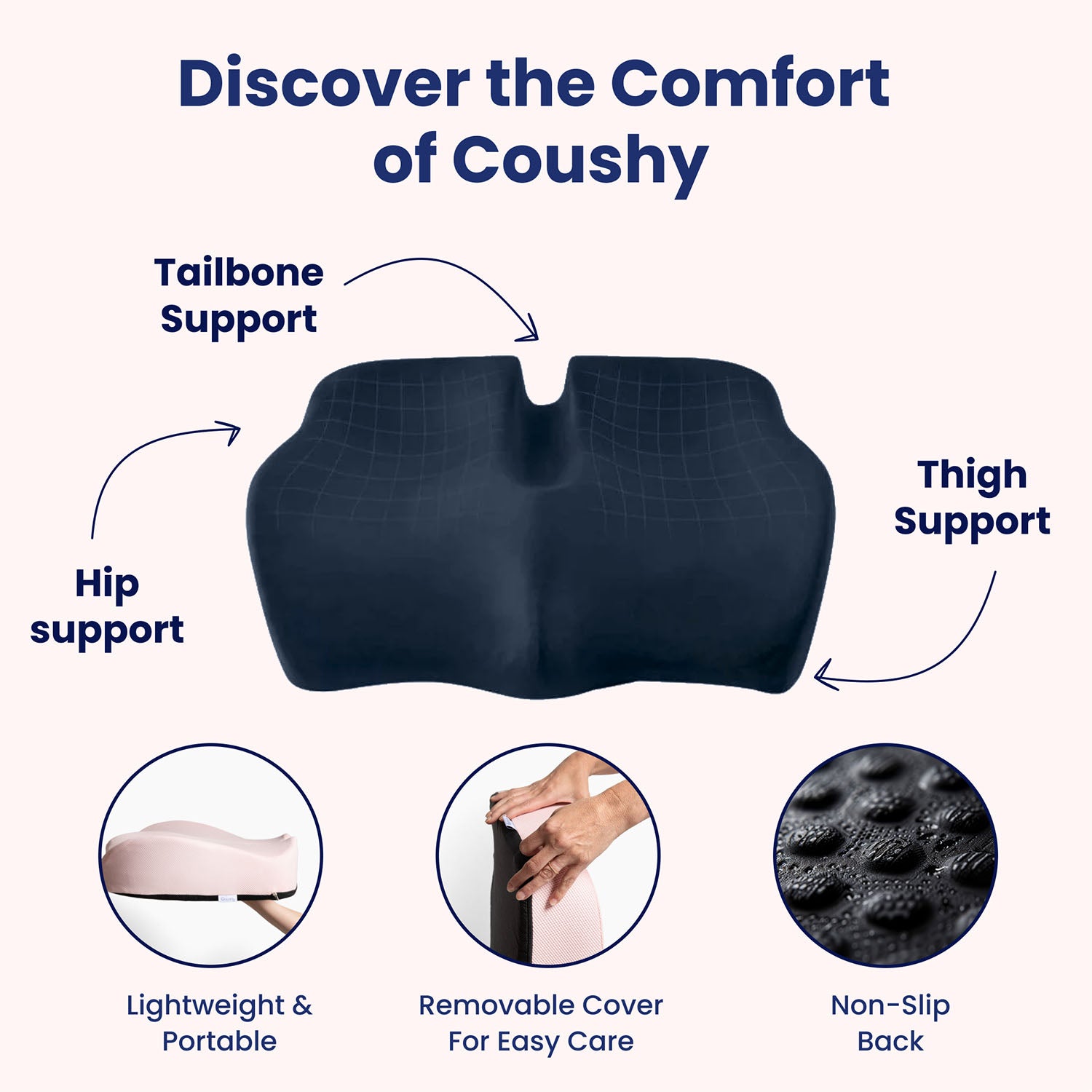 Ergonomic Pressure Relief Seat Cushion